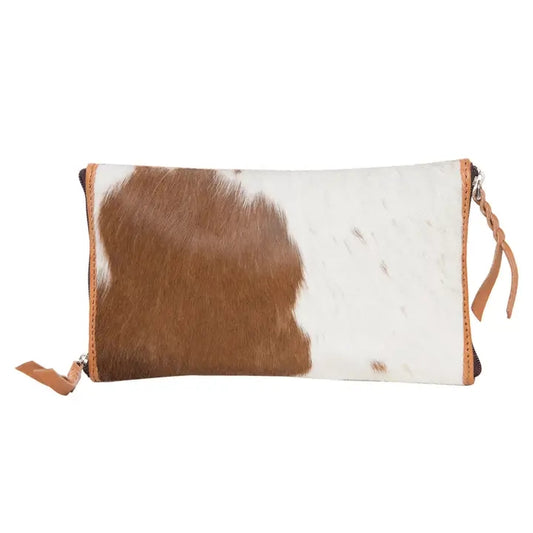 Cowhide Double Spectable Case - Brown & White