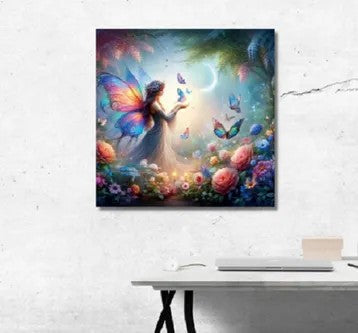 Fairy Flutter Tempered Glass Wall Art