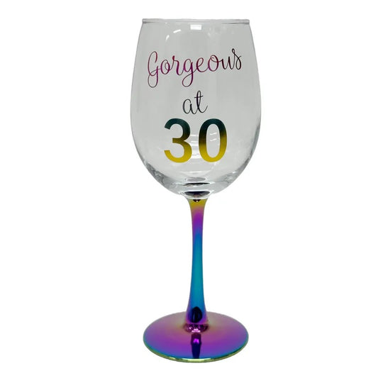 Celebration Stem Wine Glass - Happy Birthday 30th