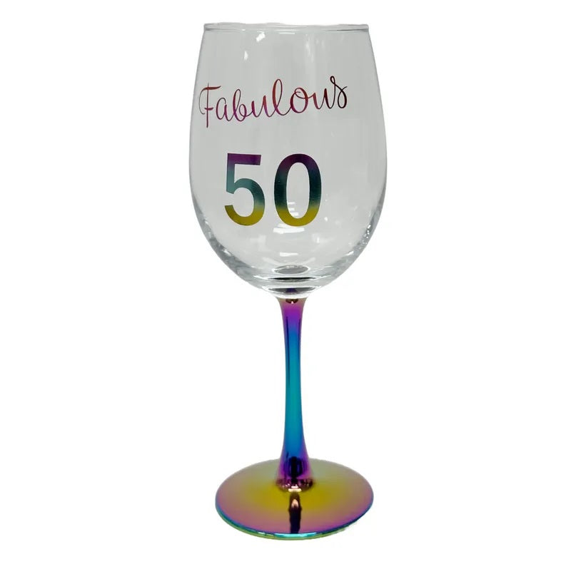 Celebration Stem Wine Glass - Happy Birthday 50