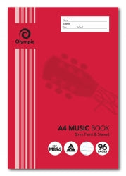 Music Book Olympic A4 8mm Stave M896 96pg