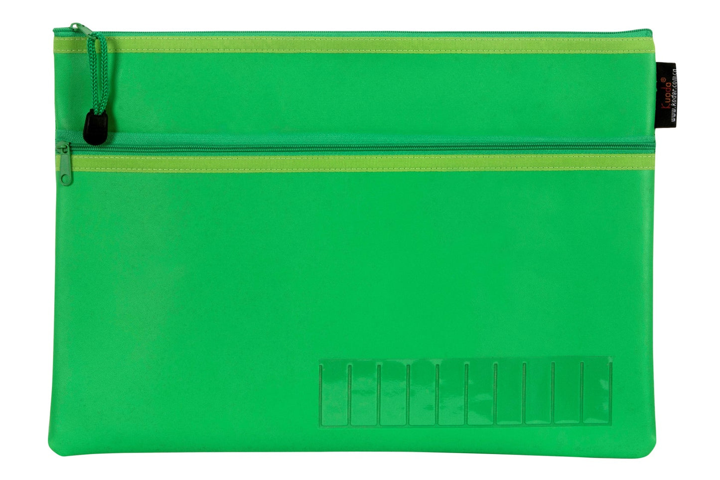 Pencil Case Green 2 Zip  Name Lge