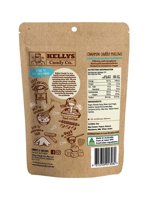 Kelly Candy Cinnamon Churro Mallow 130g Pouch