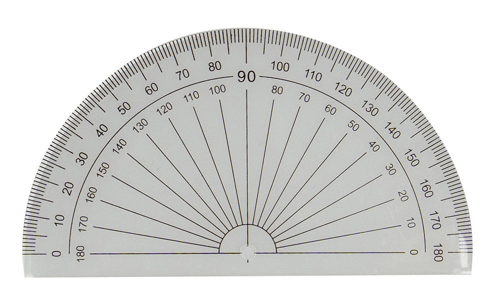 Protractor 10cm 180 Deg  Clear