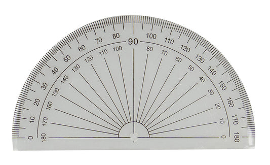 Protractor 10cm 180 Deg  Clear