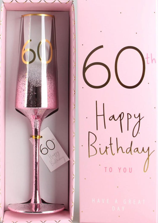 Wine Flute 60th Pink
