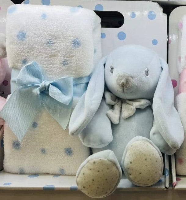 Baby Bunny With Blanket Blue