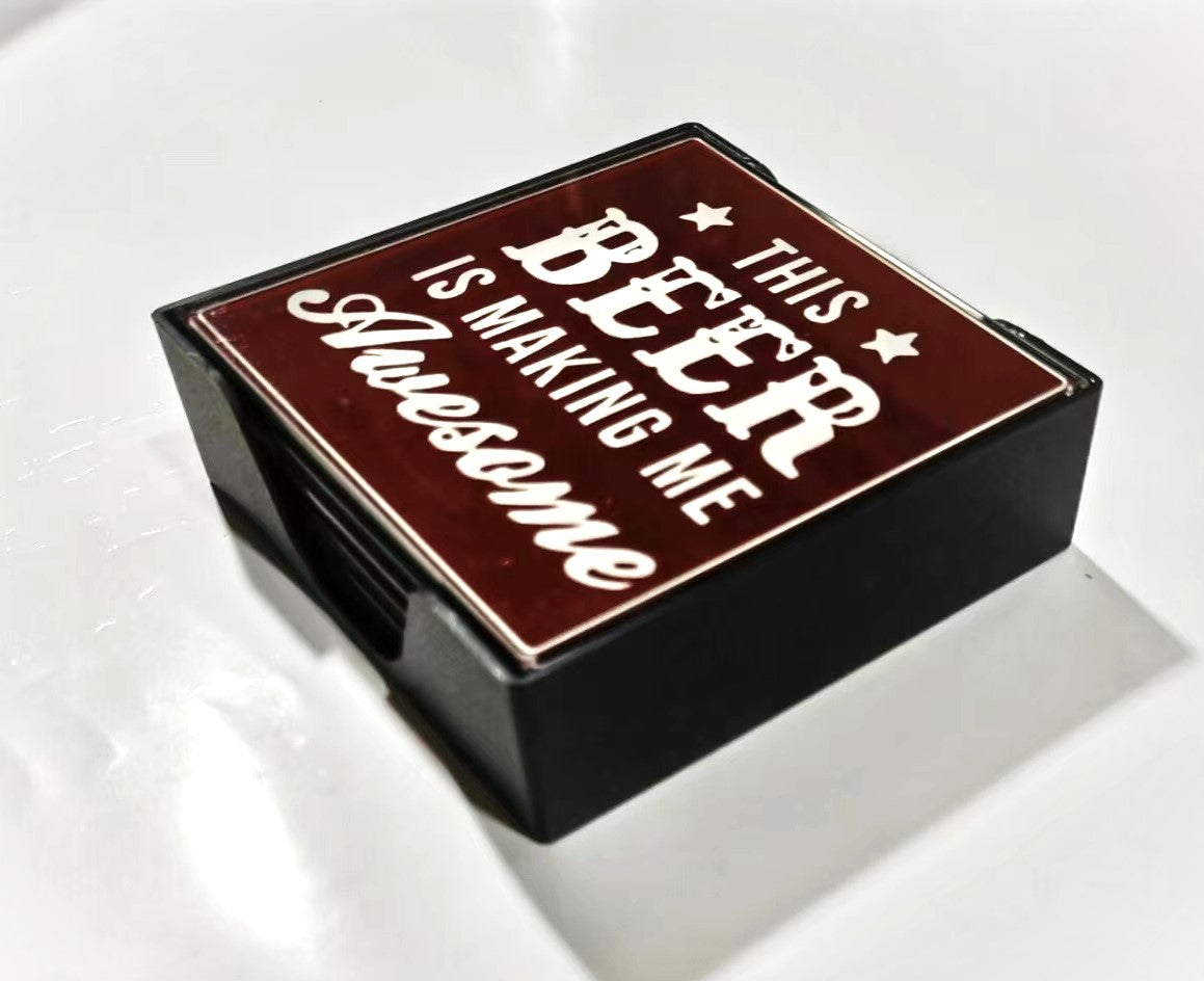Yr Glass Coaster Beer