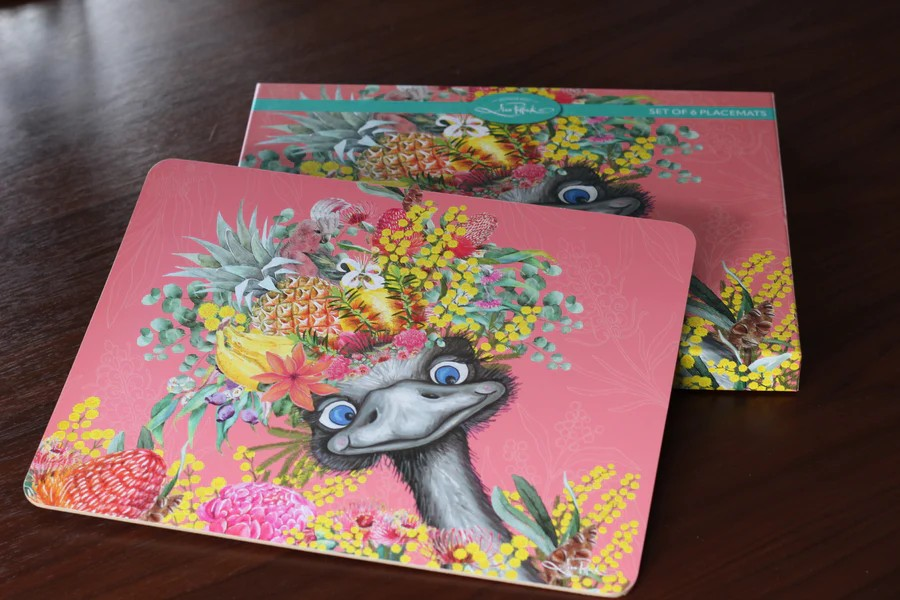 Lisa Pollock Placemat Set - Emu Sings