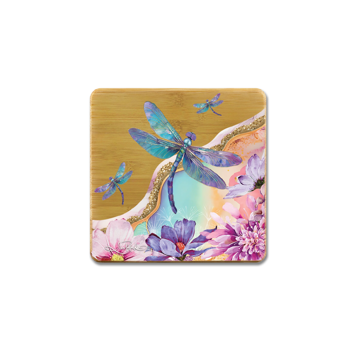 Coaster Set - Lavender Dragonflies