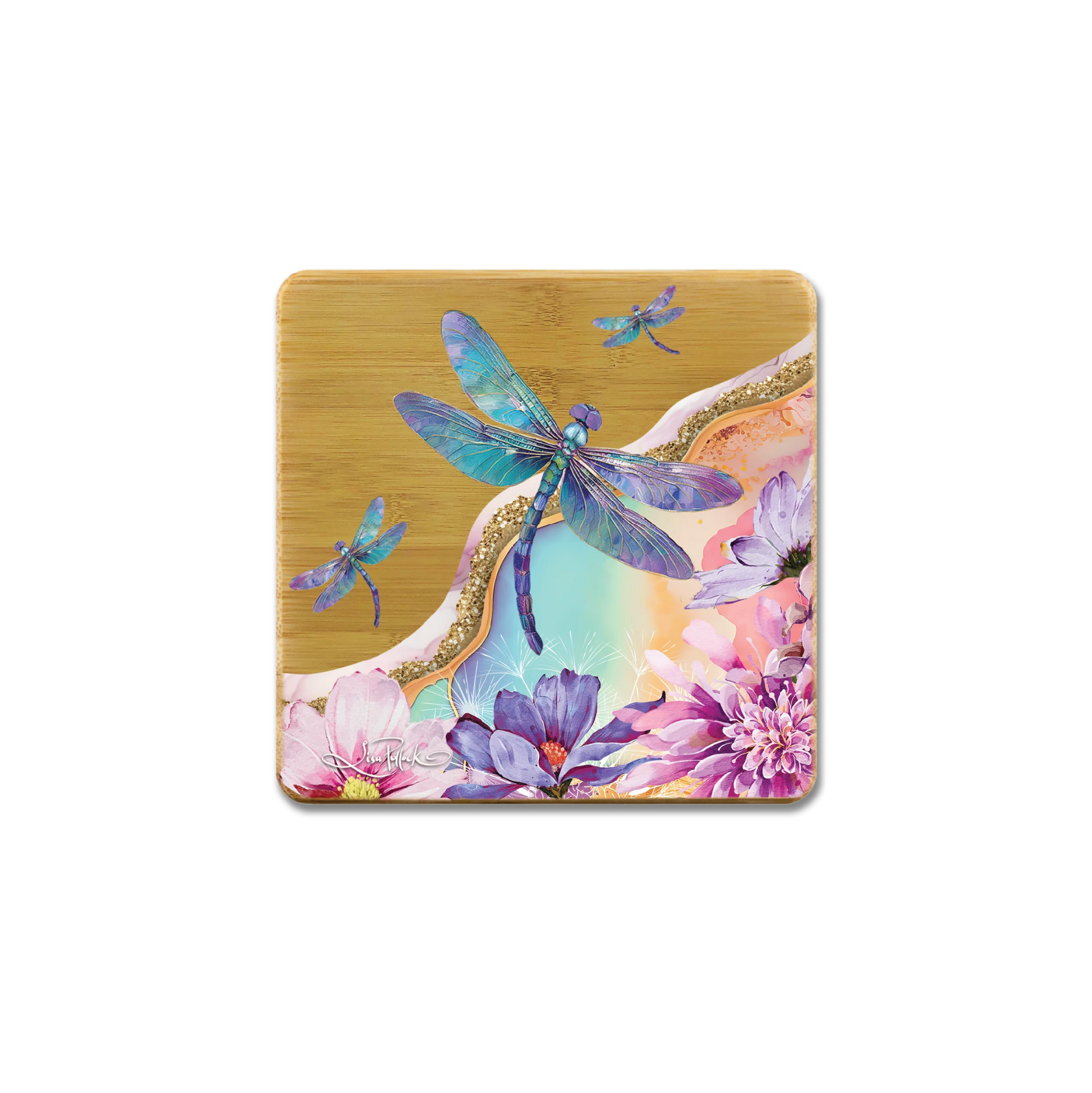 Coaster Set - Lavender Dragonflies