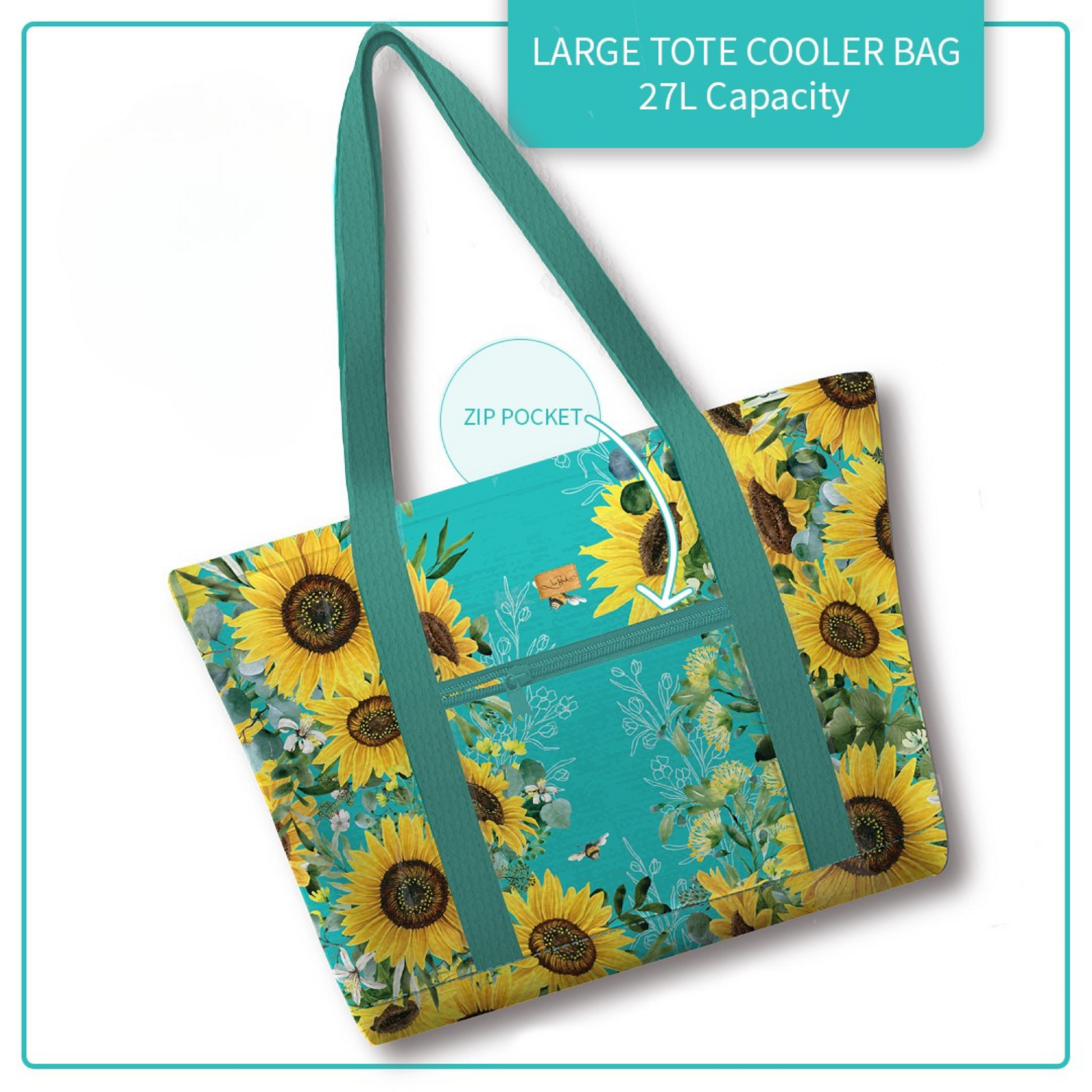 Large Tote Cooler Bag - Bee Sunny