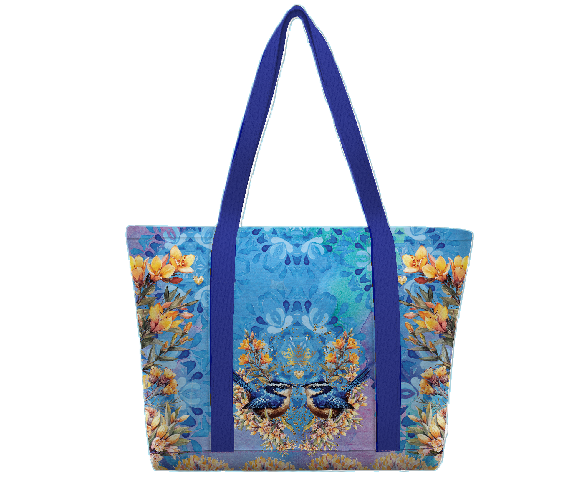Large Tote Cooler Bag - Royal Wrens