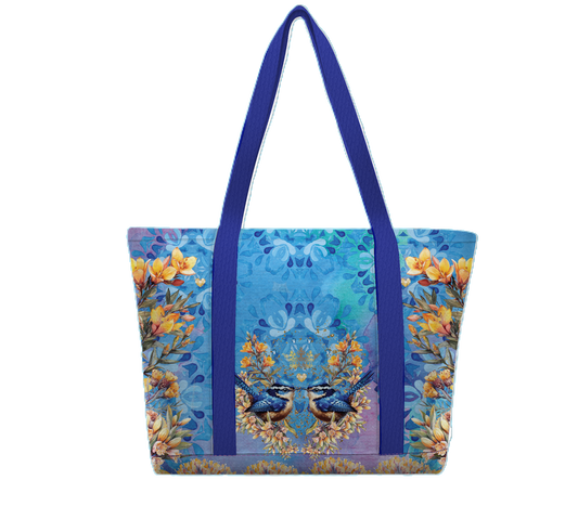 Large Tote Cooler Bag - Royal Wrens