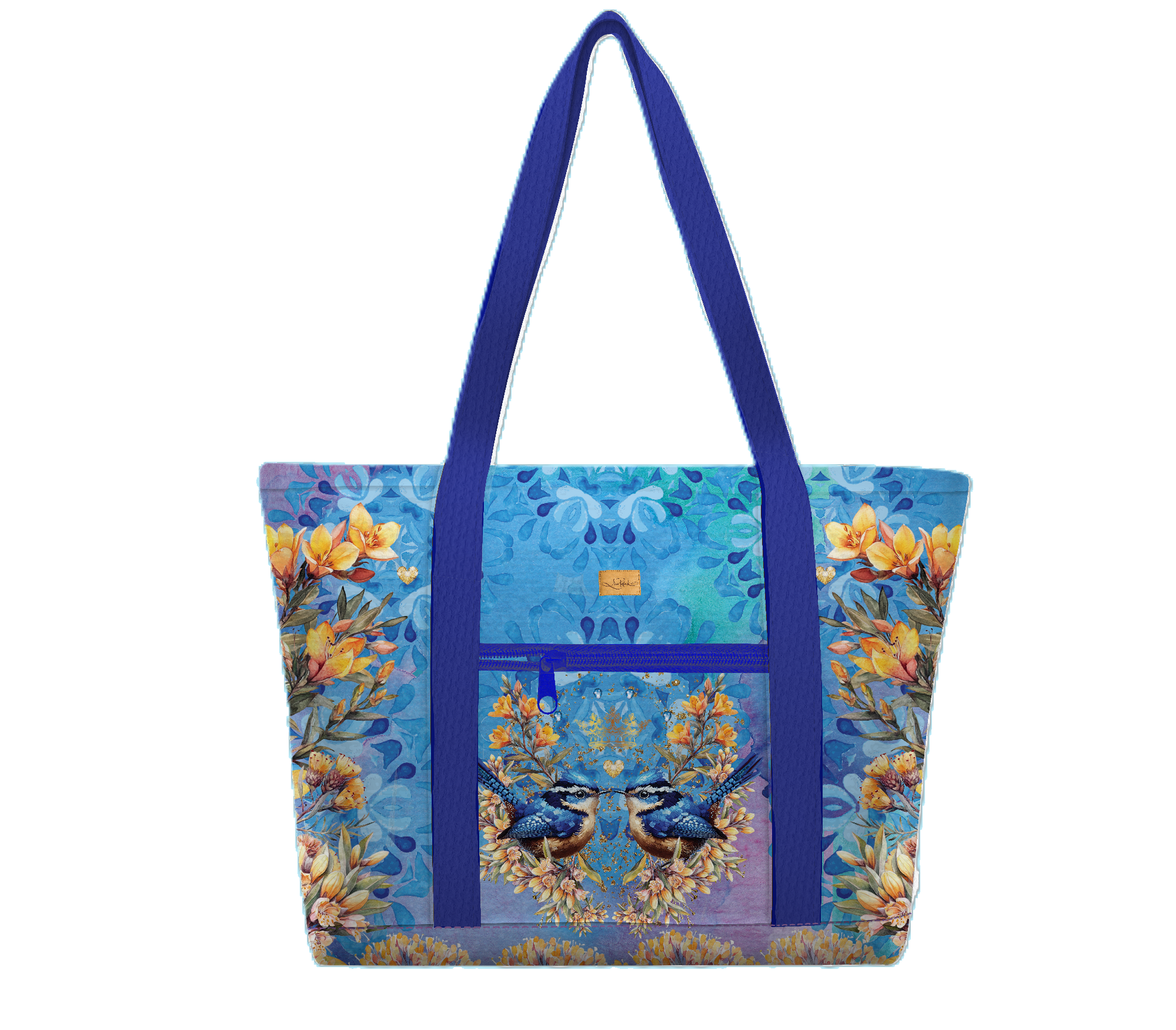 Large Tote Cooler Bag - Royal Wrens