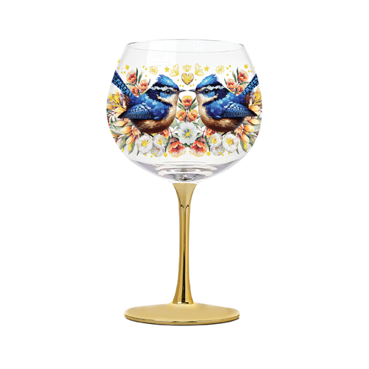 Golden Glamour Glass - Royal Wrens