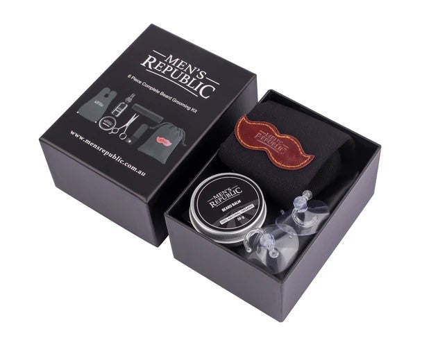 Mens Republic 6 Pce Beard Grooming Kit W Bag And Apron