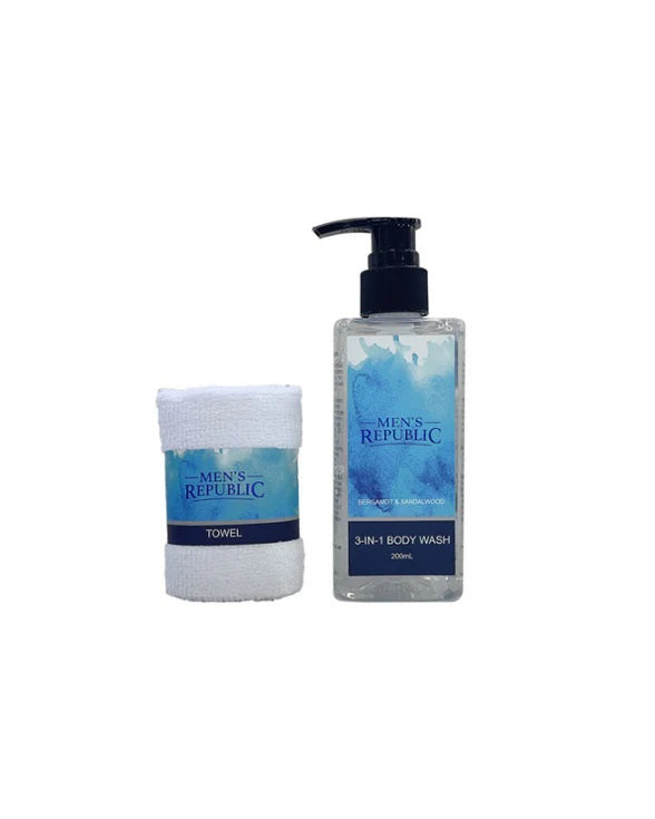 Mens Republic Grooming Kit In Toiletry Bag- 3pc Body Wash