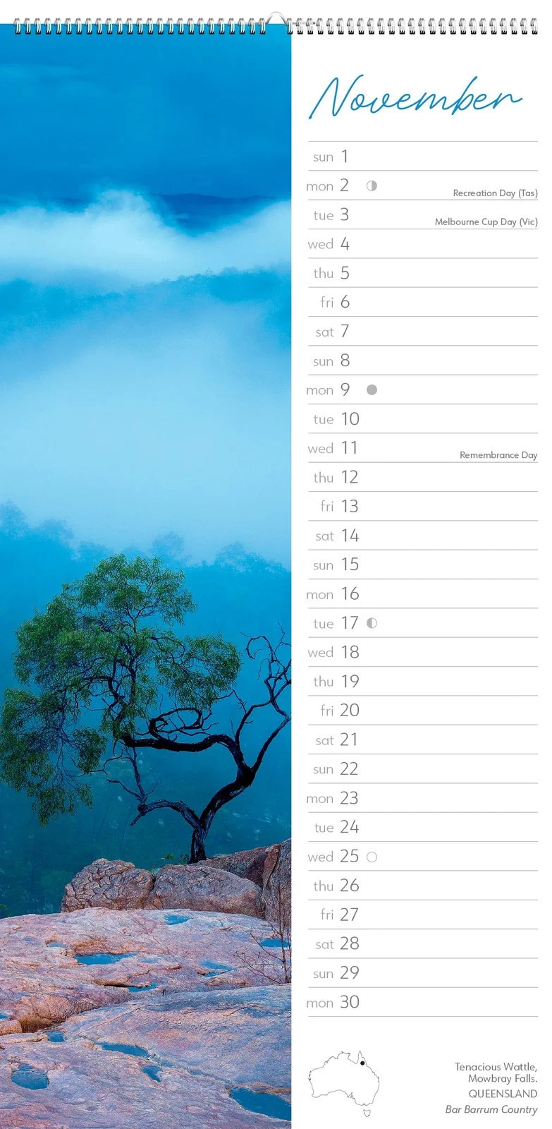 Wild Places Of Australia Slim Calendar: 2026