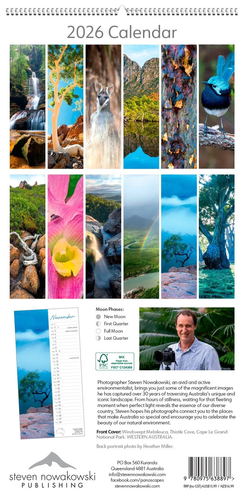 Wild Places Of Australia Slim Calendar: 2026