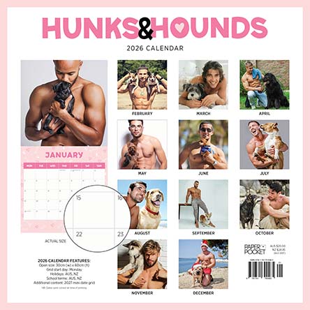 Hunks & Hounds Calendar: 2026