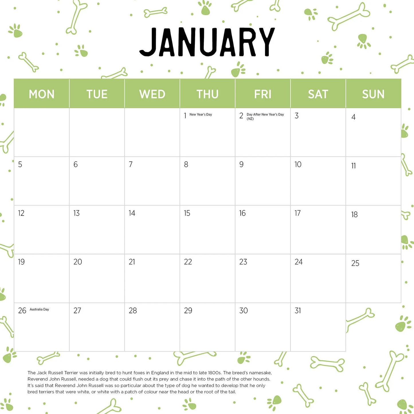 Jack Russell Calendar: 2026