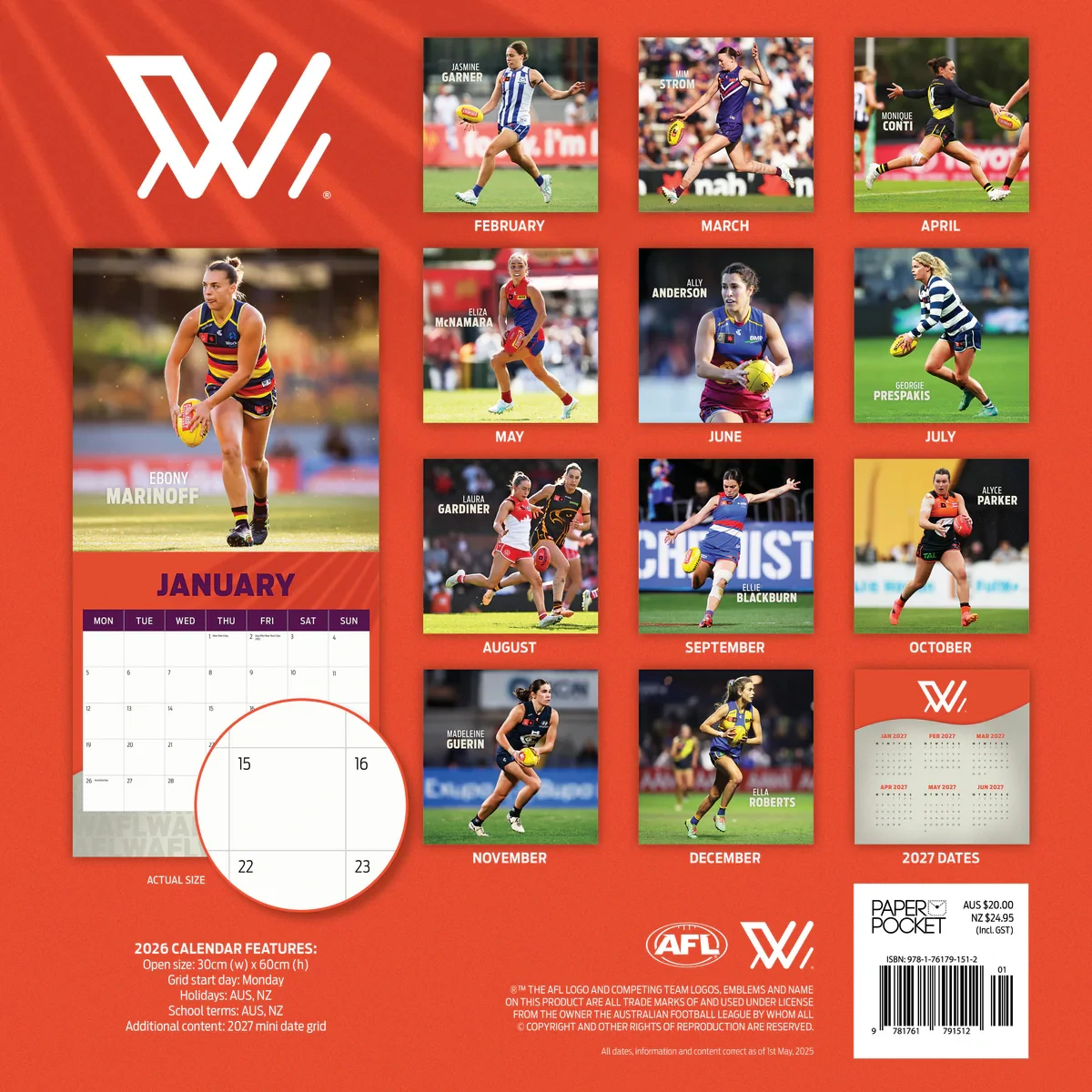 Afl Womens Calendar: 2026