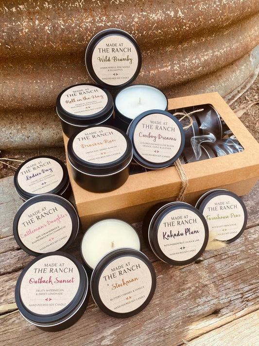 Made At The Ranch Tin Candle [scen:mountain Trail]