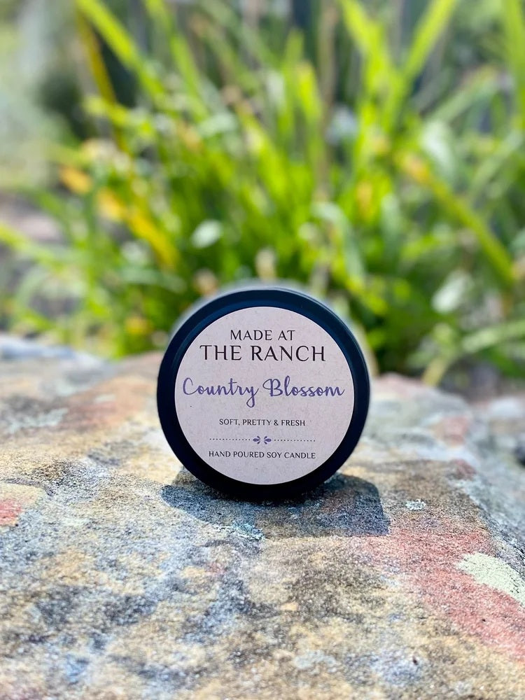 Made At The Ranch Tin Candle [scen:mountain Trail]