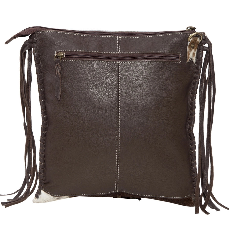 Cowhide Leather Large Hand Painted Tooled Sling Bag 