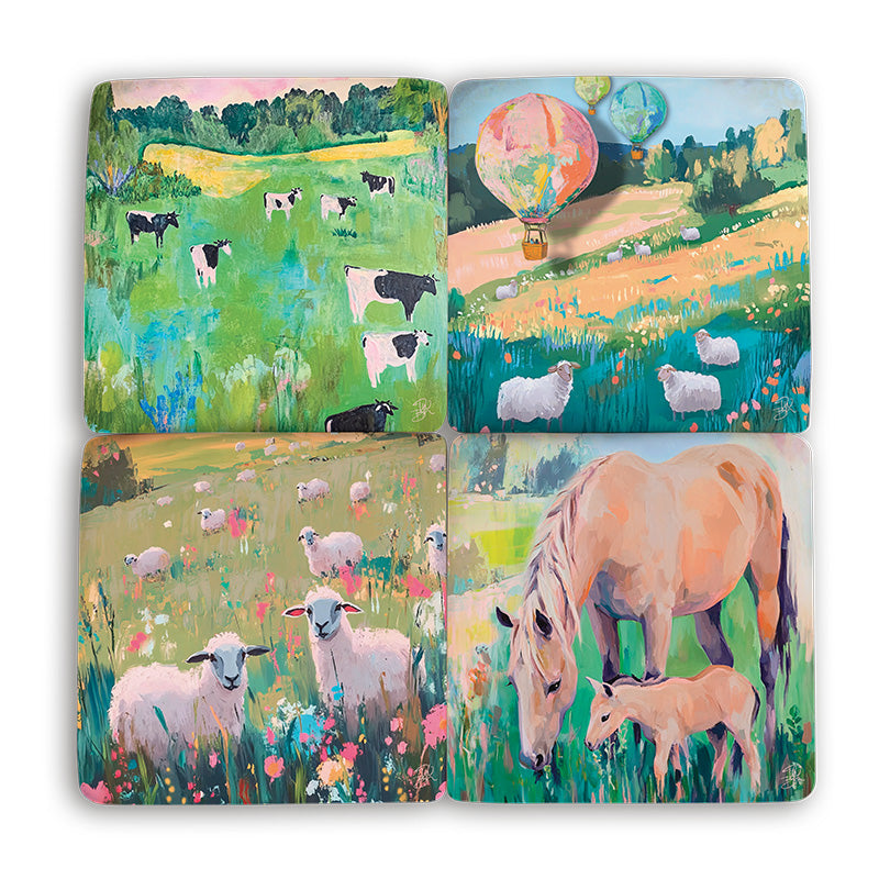 Resin Coaster [desn:farm Animals]