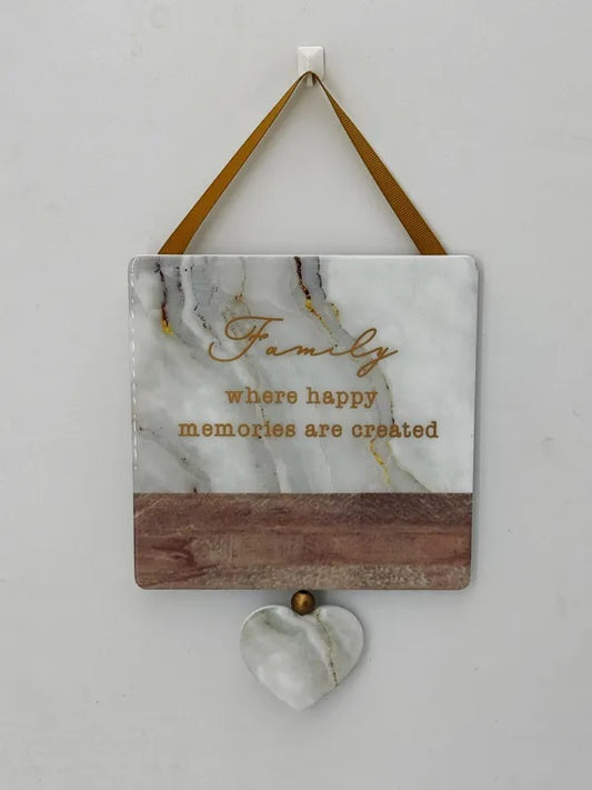 Heartfelt Hanging Plaque Family
