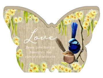 Nature's Grace Butterfly Plaque - Love