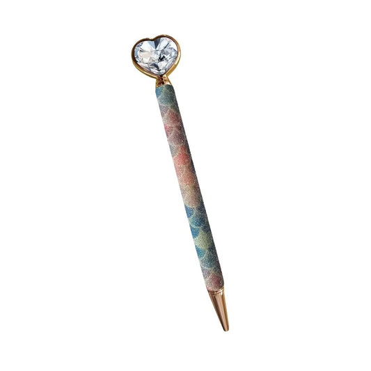 Heart Sparkle Script Pen - Rainbow