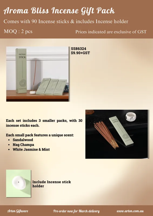 Aroma Bliss Ins=cense Gift Pack (90 Sticks)