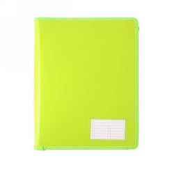 Lime A4 2 D Ring 25mm Binder Zipped
