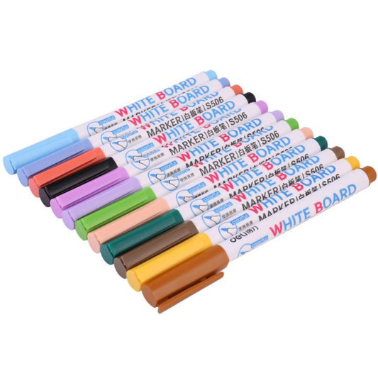 Marker Whiteboard Assorted Colours Wlt 12 Deli