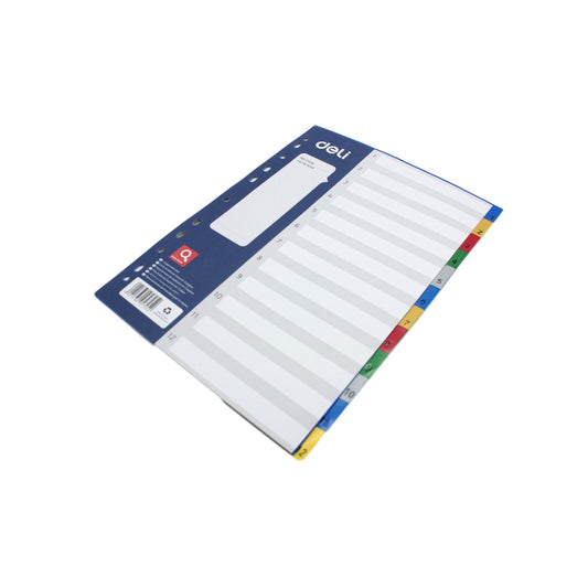 Divider 1-12 Tab A4 Coloured Pvc 