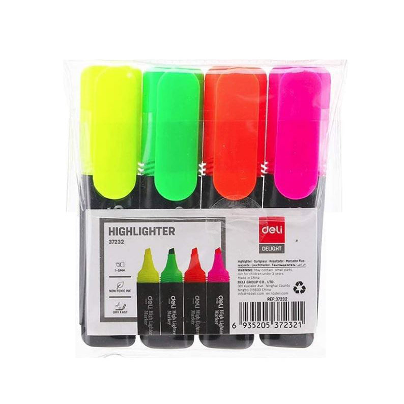 Highlighter Wlt 4 Asst Deli