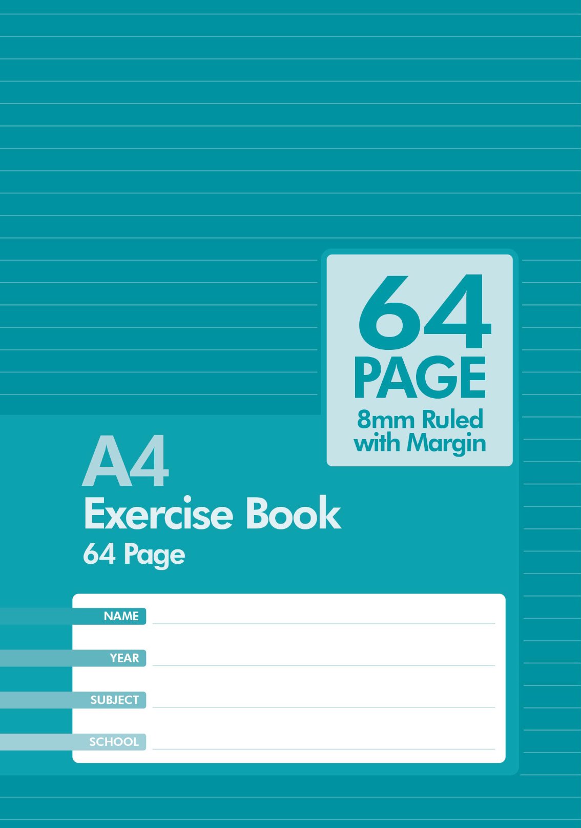 A4 64 Page Exercise Bk Stripe