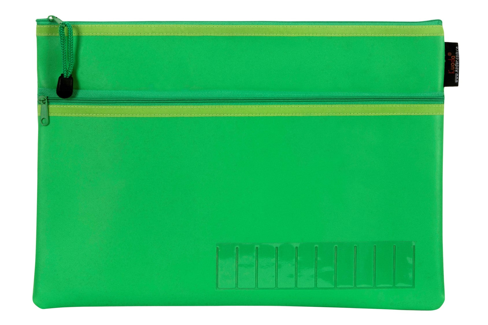 Pencil Case Green 2 Zip  Name Lge