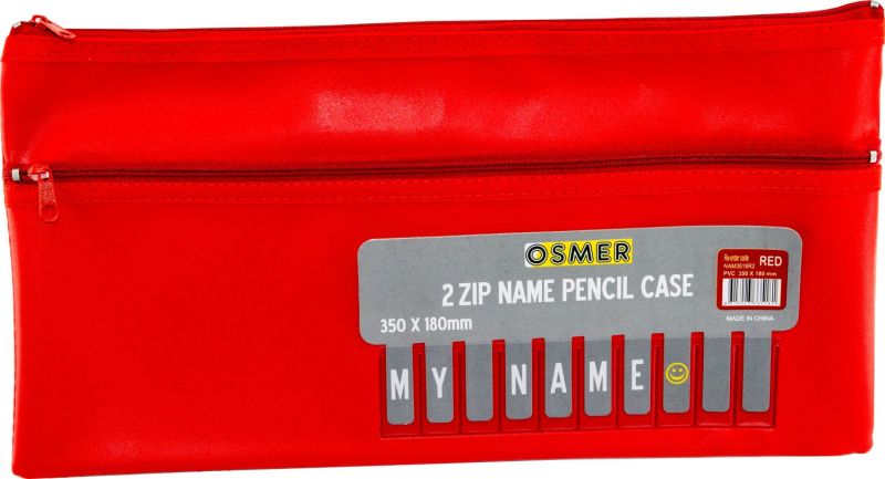 Red 2 Zip Pencil Case Osmer