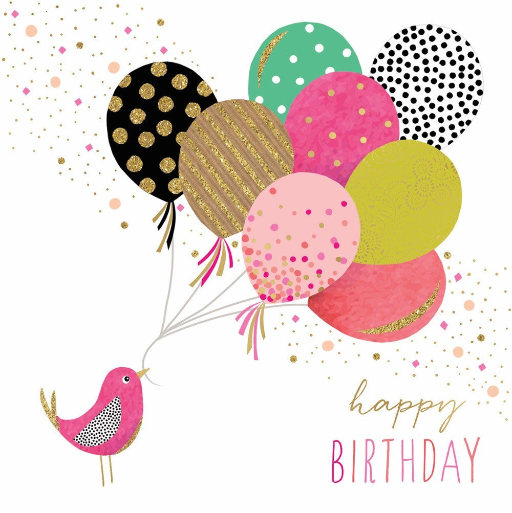 Card Bird And Balloons