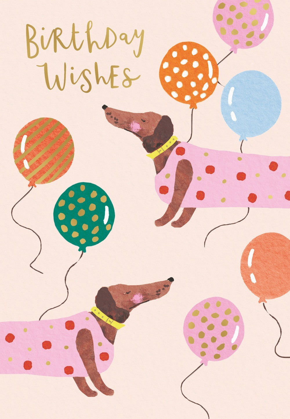 Card Louise Tiler  Dachshund Balloons