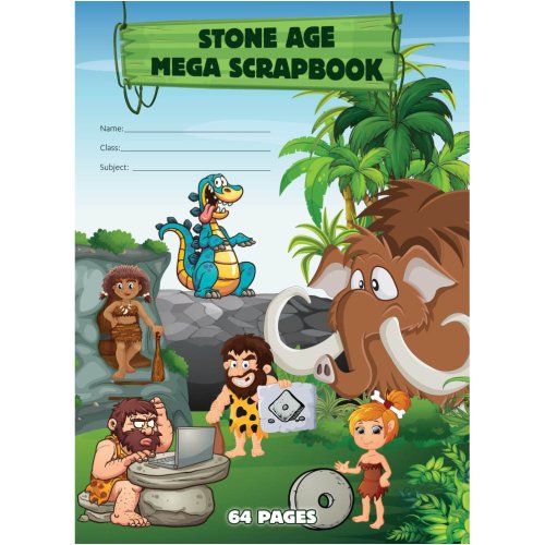 Scrapbook Writer 330x240mm Stone Age Mega Scrap Book Board Cover 64pg