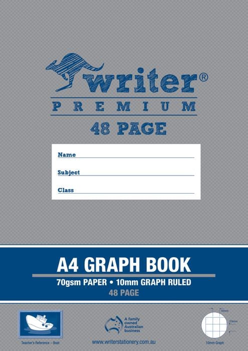 A4 Graph Book 10mm 70 Gsm 48pg Writer Premium