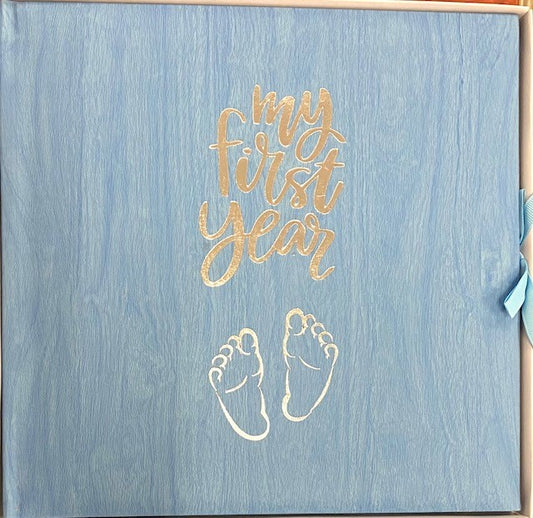 Baby 1st Yr Record Bk Blue Pu