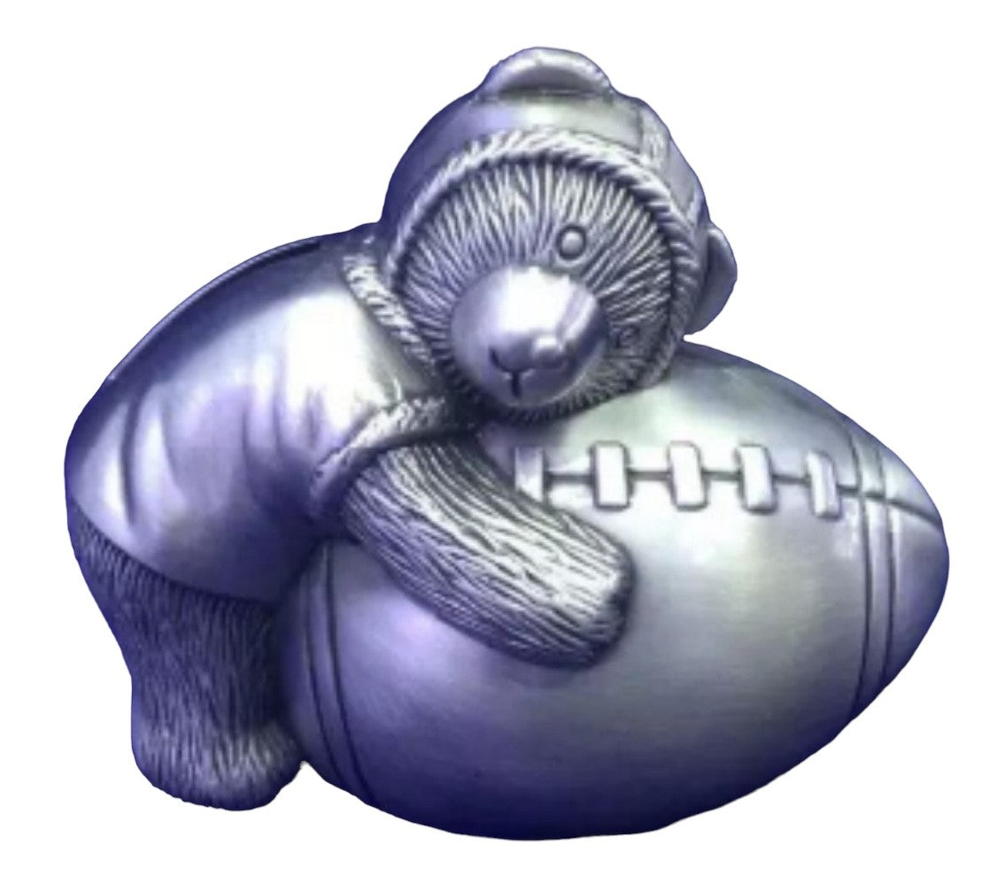 Money Box Pewter Bear Football