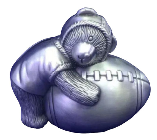Money Box Pewter Bear Football