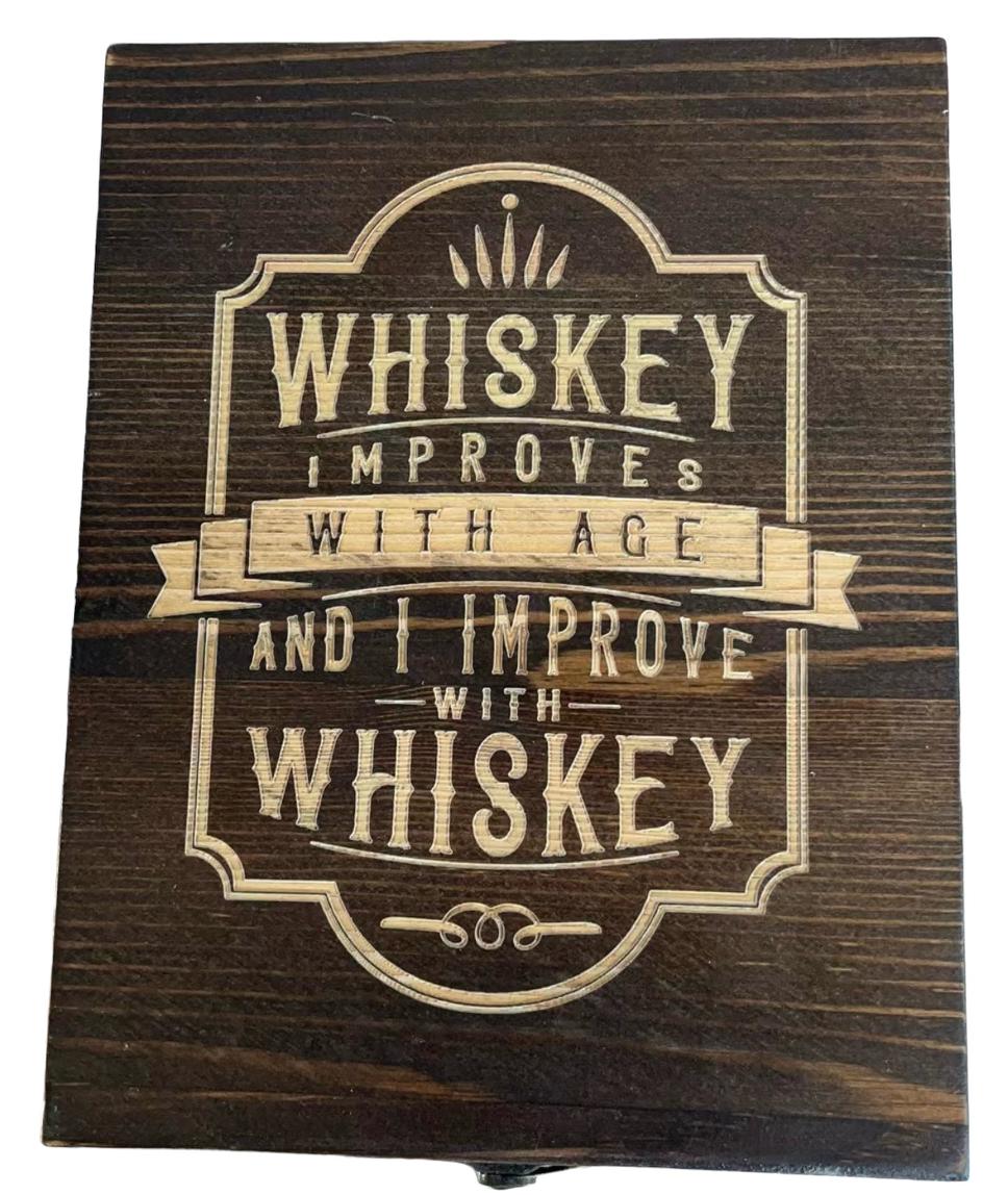 Whiskey Glass 70th Coaster Box